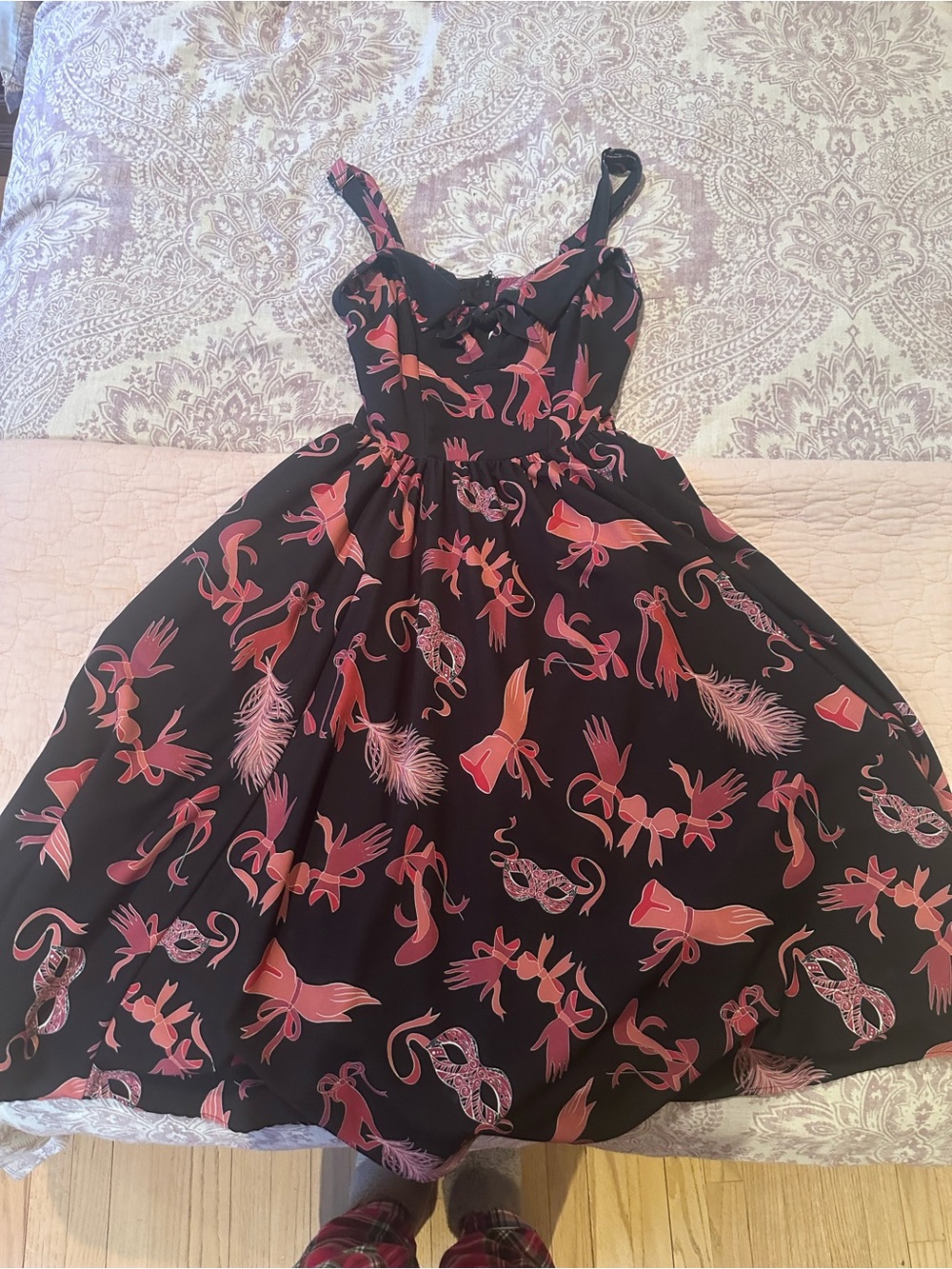 Pinupgirl clothing Linda dress Renee fetish print swing dress XS - Picture 2 of 6